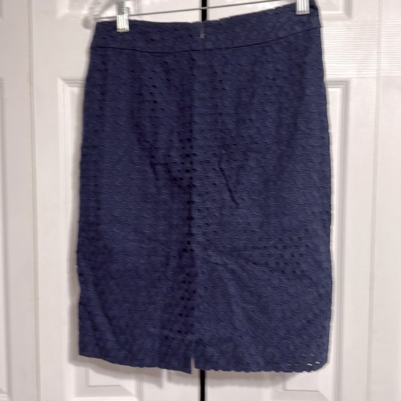 Talbots navy blue cotton lined lace skirt size 4 - Picture 9 of 14